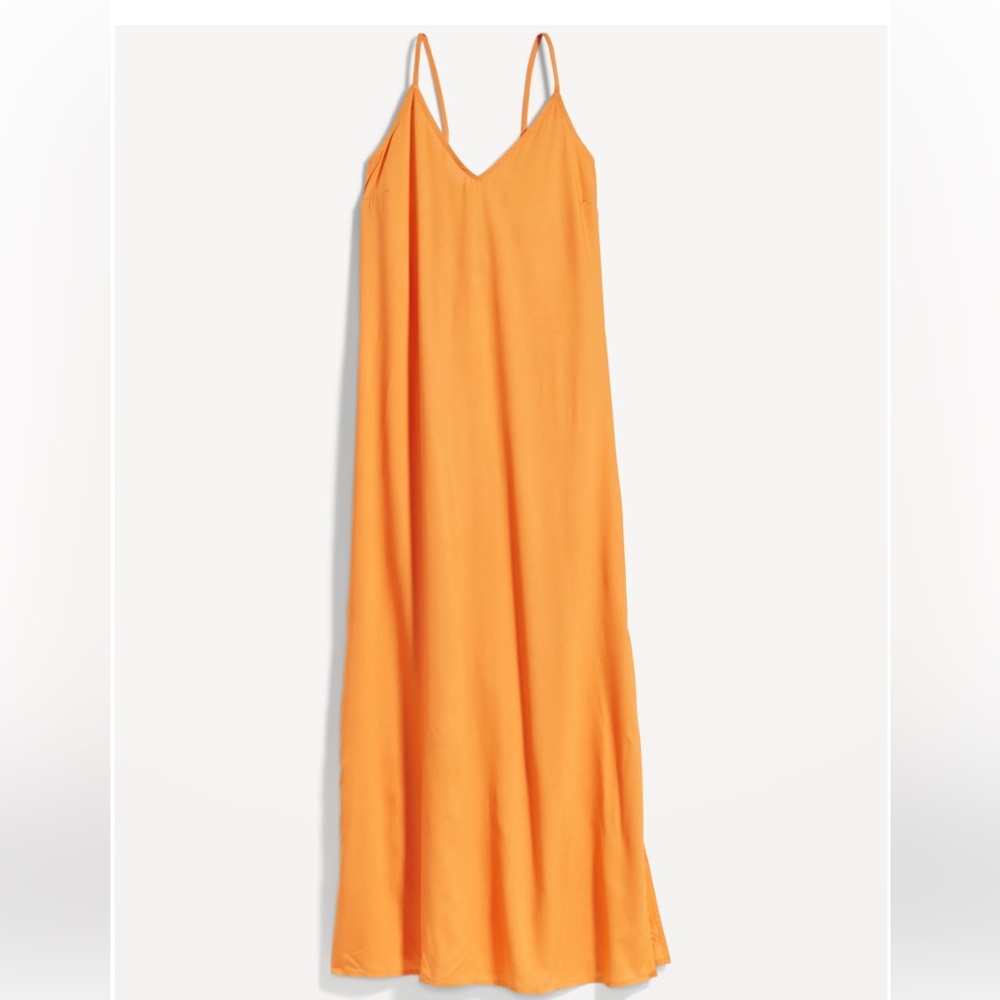 NWT Old Navy Orange Tie Back Maxi Dress size small